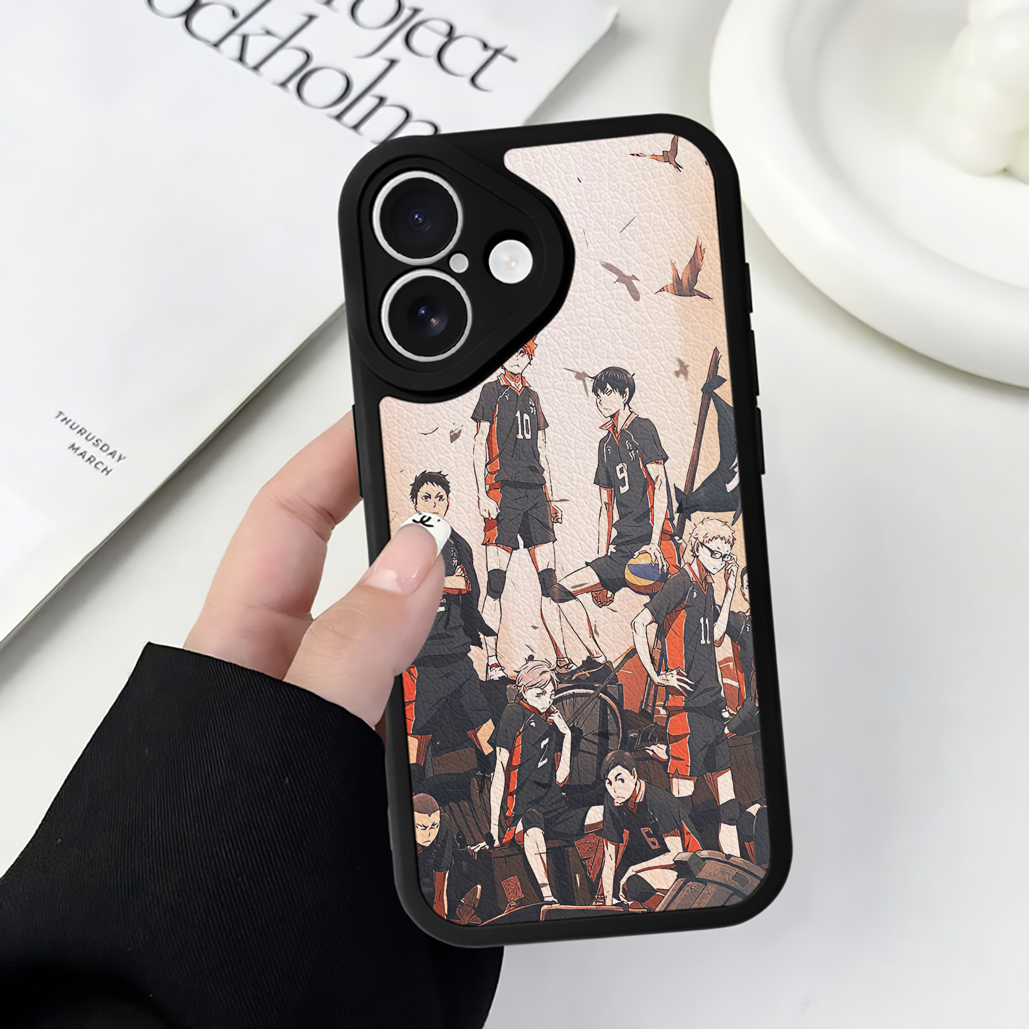 （画像用） ハイキュー!! Haikyu!! 【iPhone 16シリーズ対応】シリコンスマホケース（レザー調） 材質：シリコン